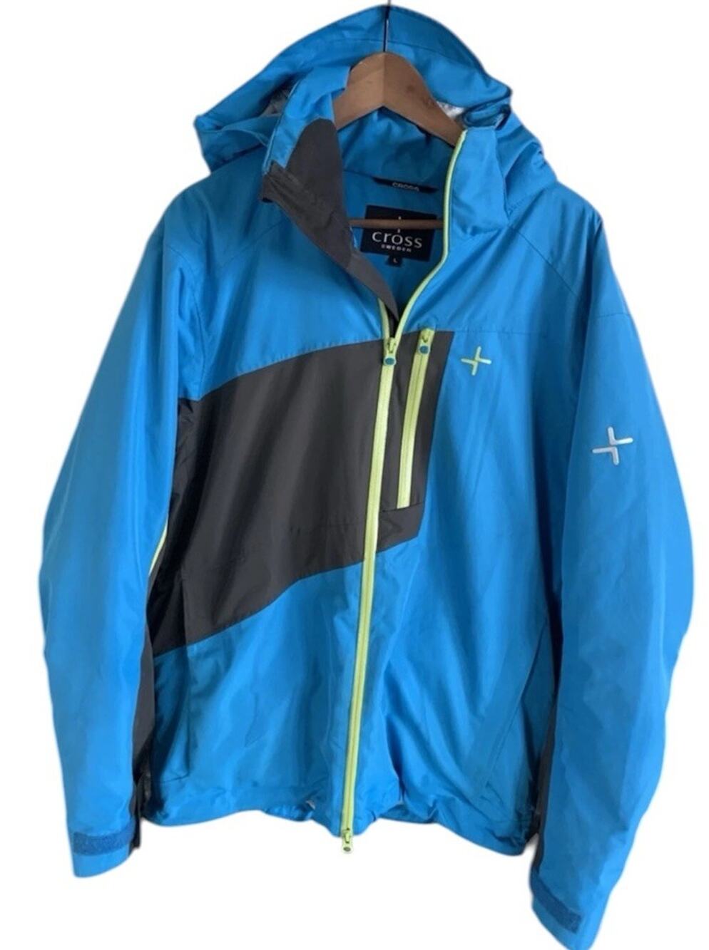 Cross Sweden Mens L Technical Ski Jacket Insulated Snowboard Waterproof Blue